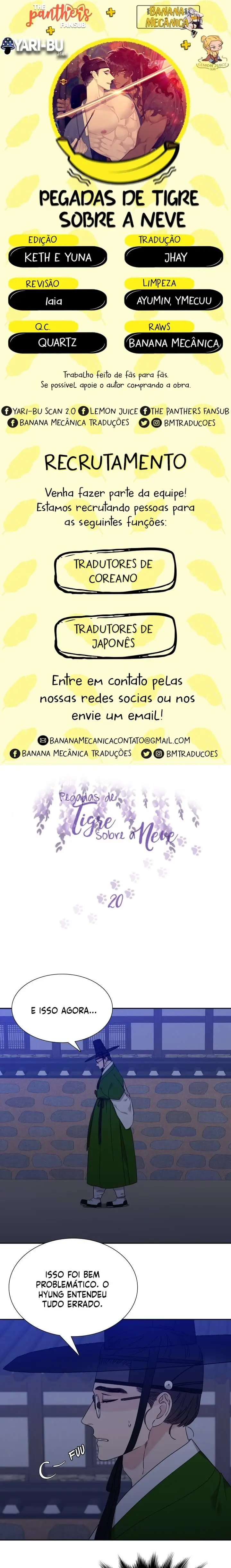 Pegadas De Tigre Sobre a Neve – Capítulo 20 Yaoi – Página 1